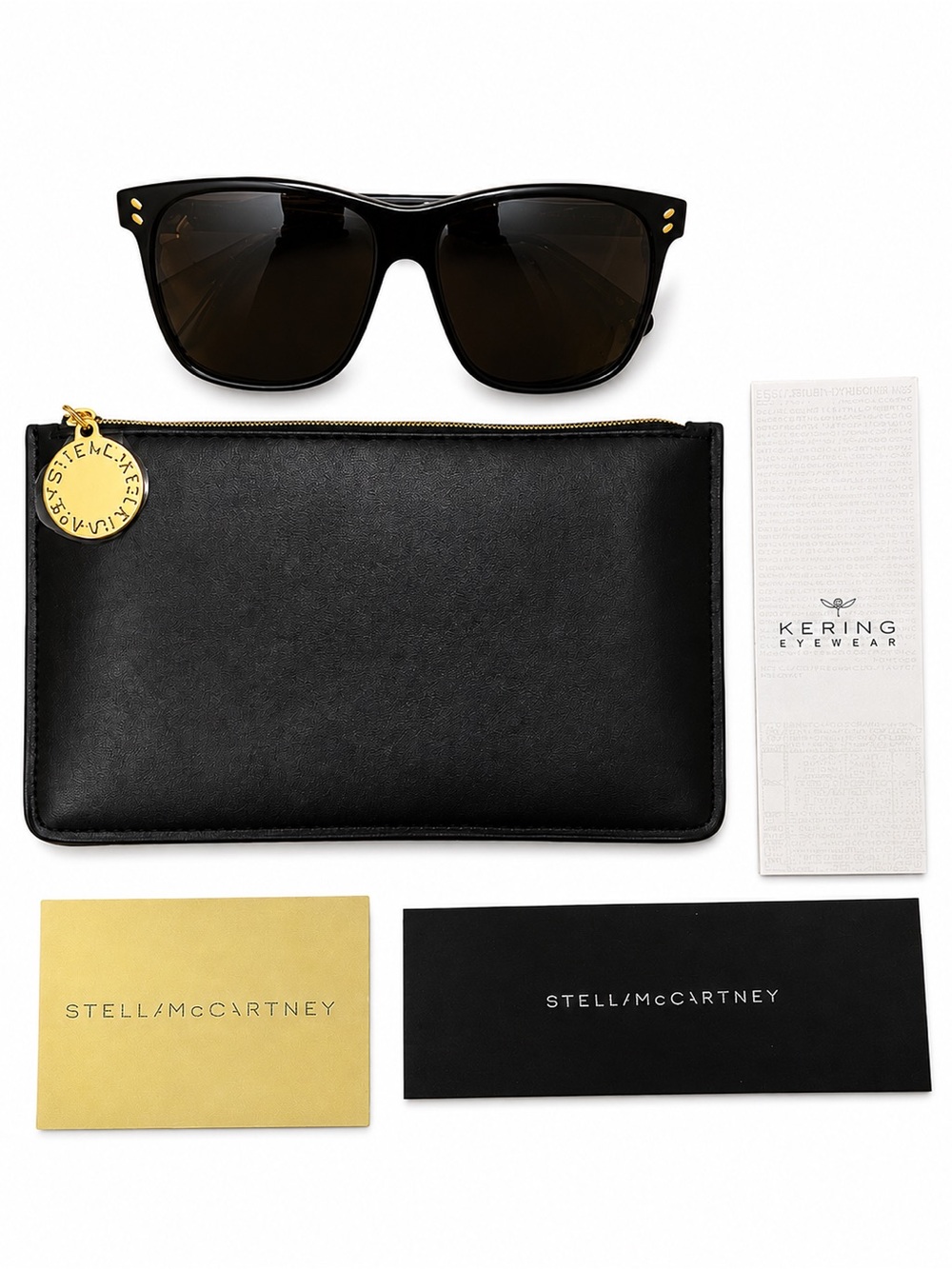 Stella McCartney Wayfarer Unisex Sunglasses Black Frames New with Tags Case Acc.